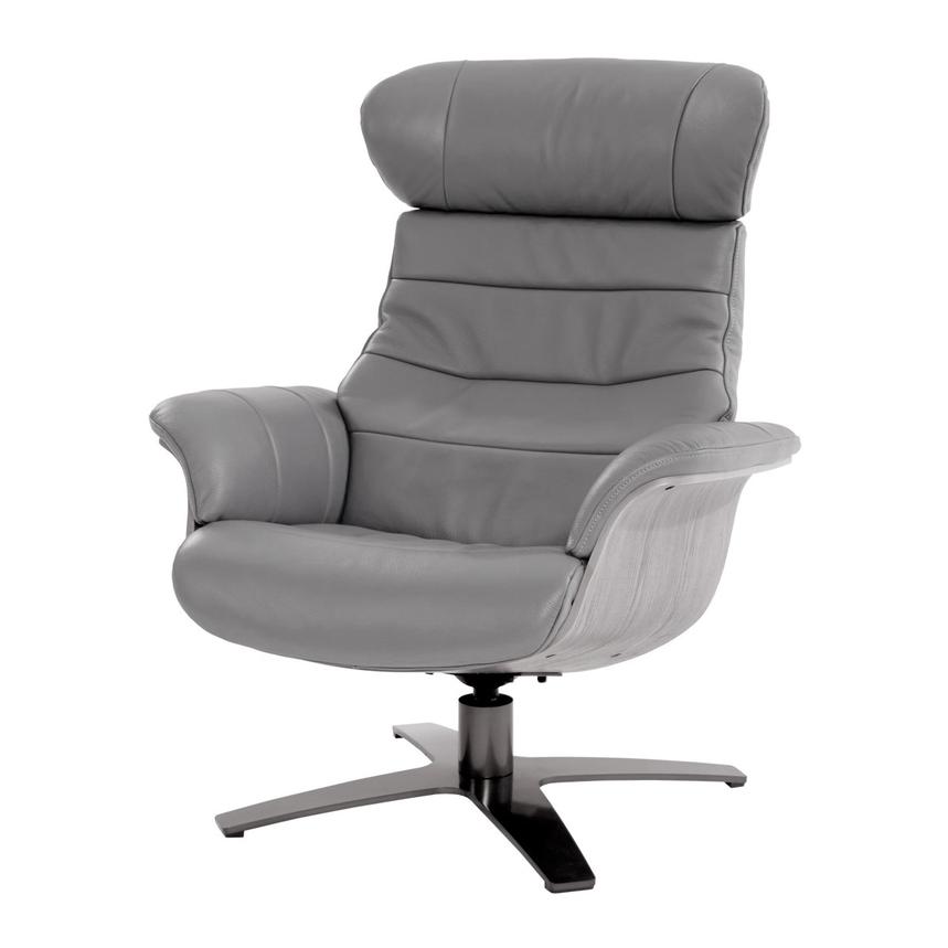 Enzo Gray Leather Swivel Chair  main image, 1 of 9 images.