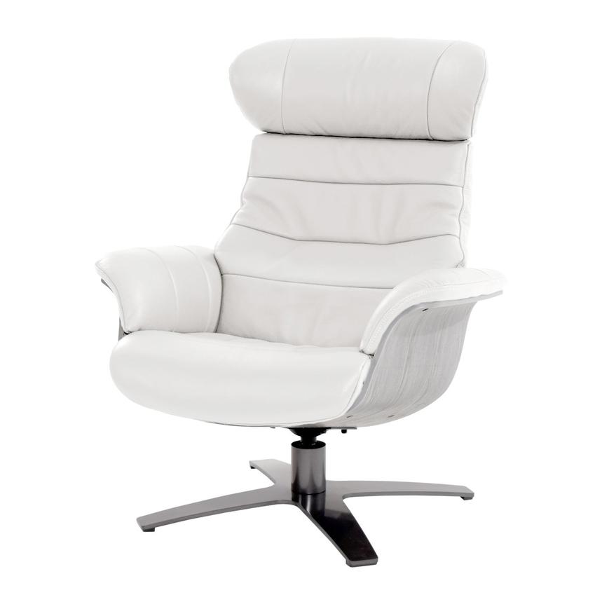 Enzo Pure White Leather Swivel Chair  main image, 1 of 11 images.
