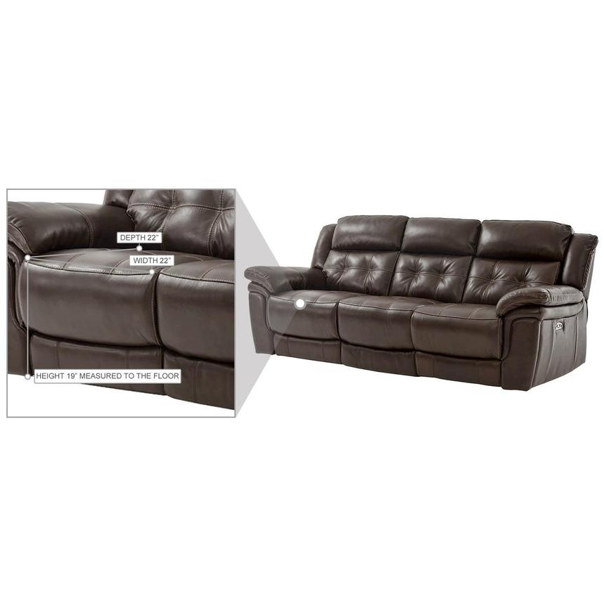Stallion Brown Leather Power Reclining Sofa  alternate image, 9 of 10 images.