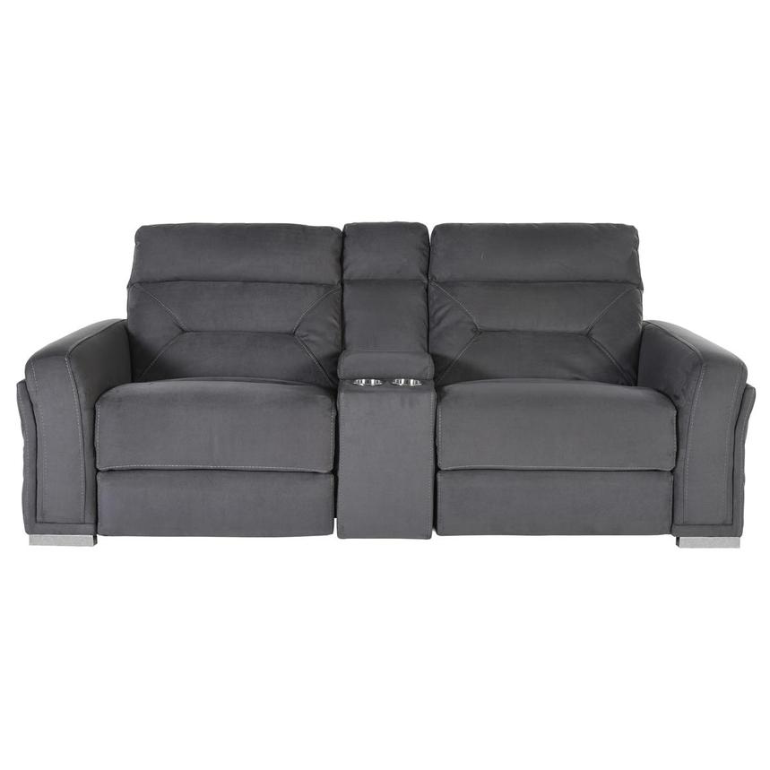 Kim Gray Power Reclining Sofa w/Console  alternate image, 4 of 7 images.