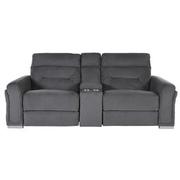 Kim Gray Power Reclining Sofa w/Console  alternate image, 4 of 7 images.