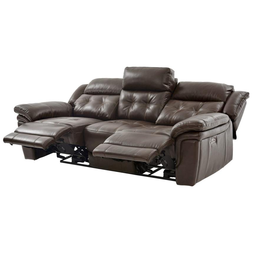 real living stallion brown reclining sofa