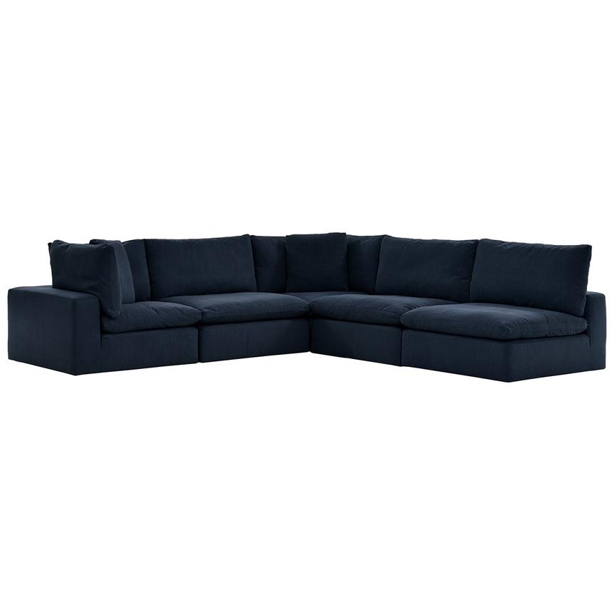 Nube Blue Corner Sofa with 5PCS/3 Armless Chairs  main image, 1 of 10 images.