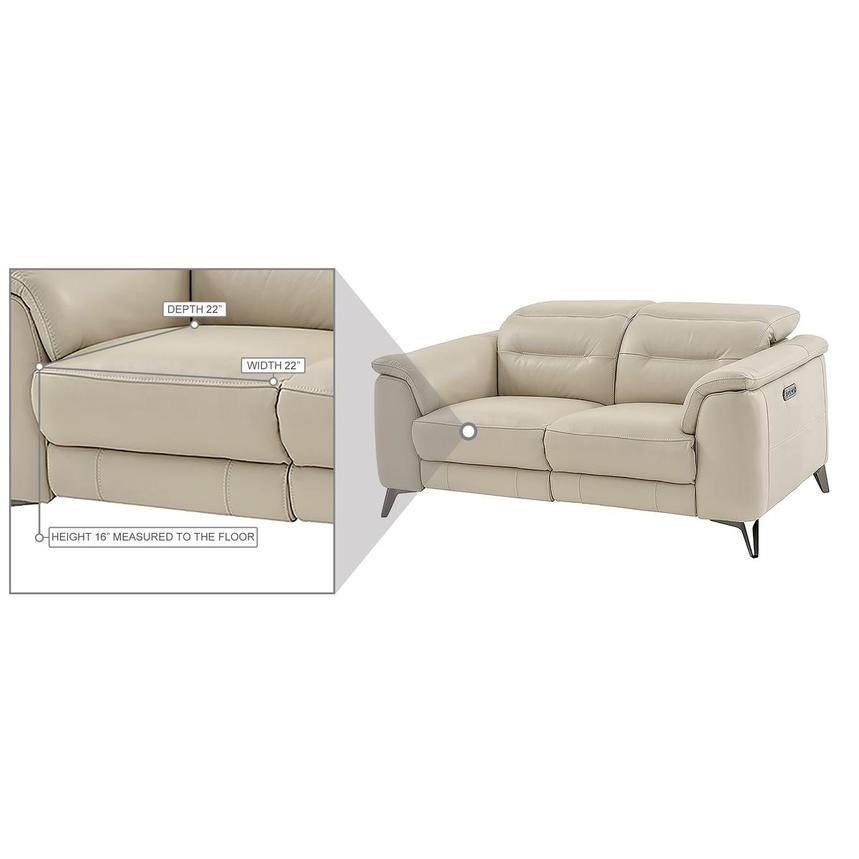 Anabel Cream Leather Power Reclining Loveseat  alternate image, 14 of 15 images.