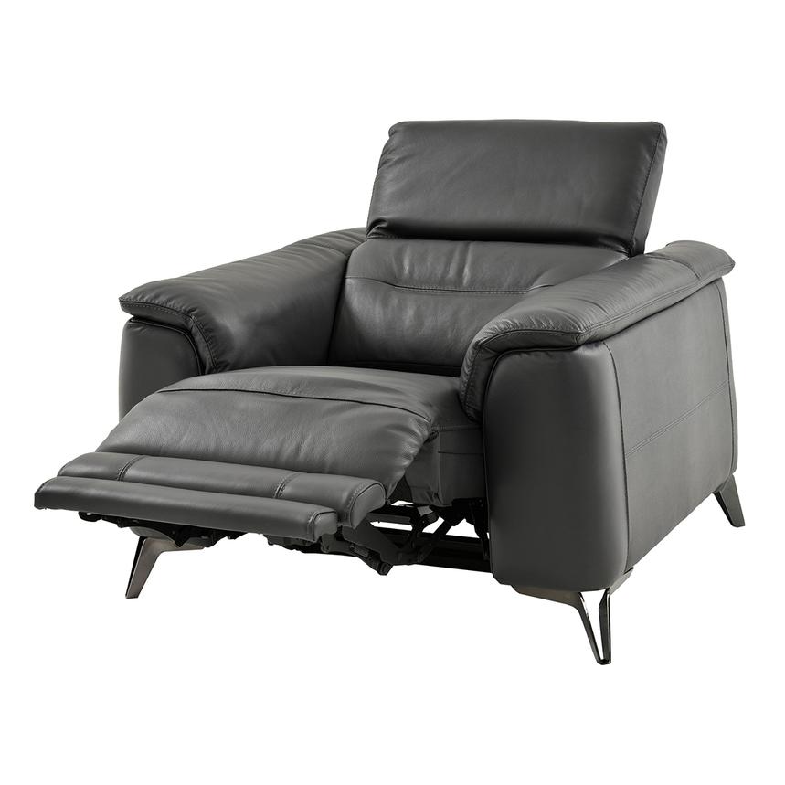 Anabel Gray Leather Power Recliner  alternate image, 3 of 12 images.