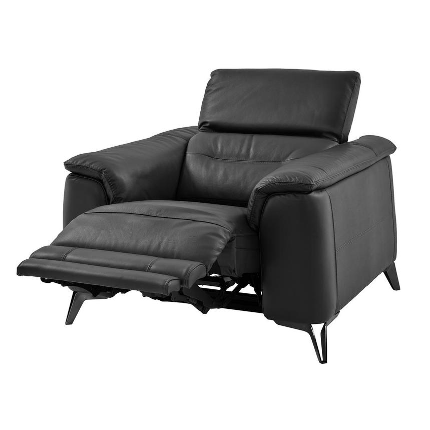 Anabel Gray Leather Power Recliner  alternate image, 2 of 9 images.
