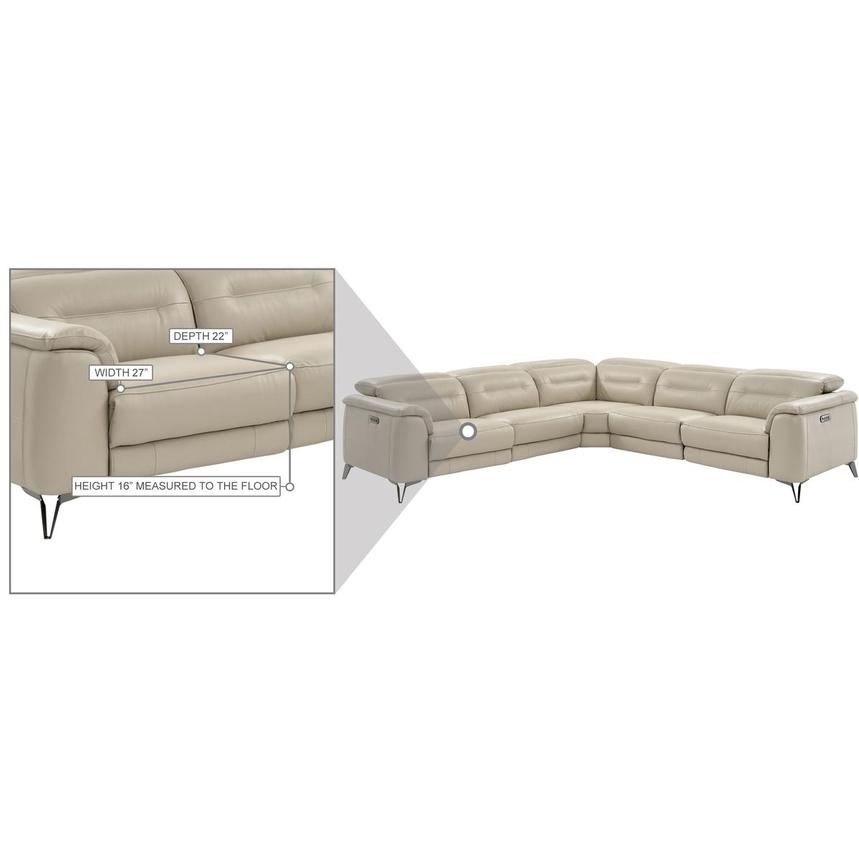 Anabel Cream Leather Power Reclining Sectional with 5PCS/3PWR  alternate image, 14 of 15 images.