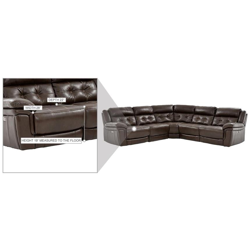 Stallion Brown Leather Power Reclining Sectional with 5PCS/3PWR  alternate image, 10 of 11 images.