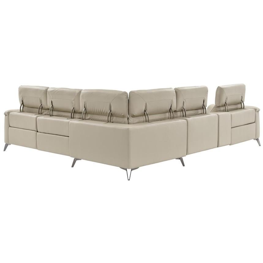 Anabel Cream Leather Power Reclining Sectional with 6PCS/3PWR  alternate image, 5 of 17 images.