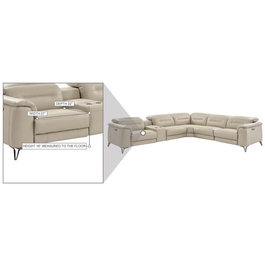 Anabel Cream Leather Power Reclining Sectional with 6PCS/3PWR  alternate image, 15 of 17 images.