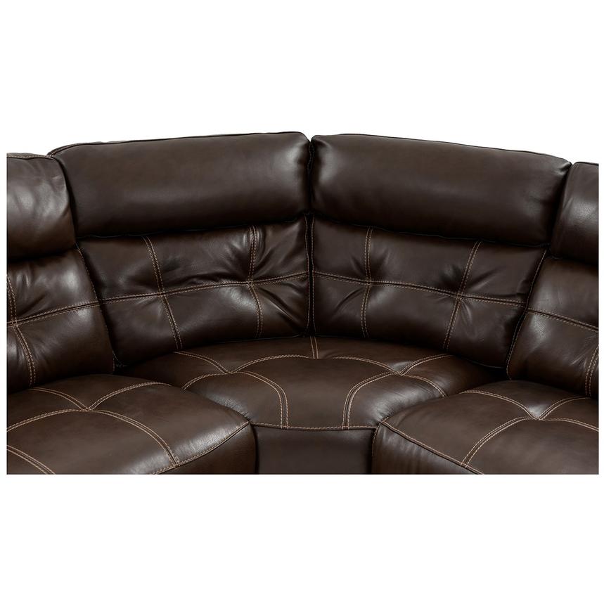 Stallion Brown Leather Power Reclining Sectional with 6PCS/3PWR  alternate image, 4 of 12 images.