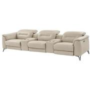 Anabel Cream Home Theater Leather Seating with 5PCS/2PWR  main image, 1 of 13 images.