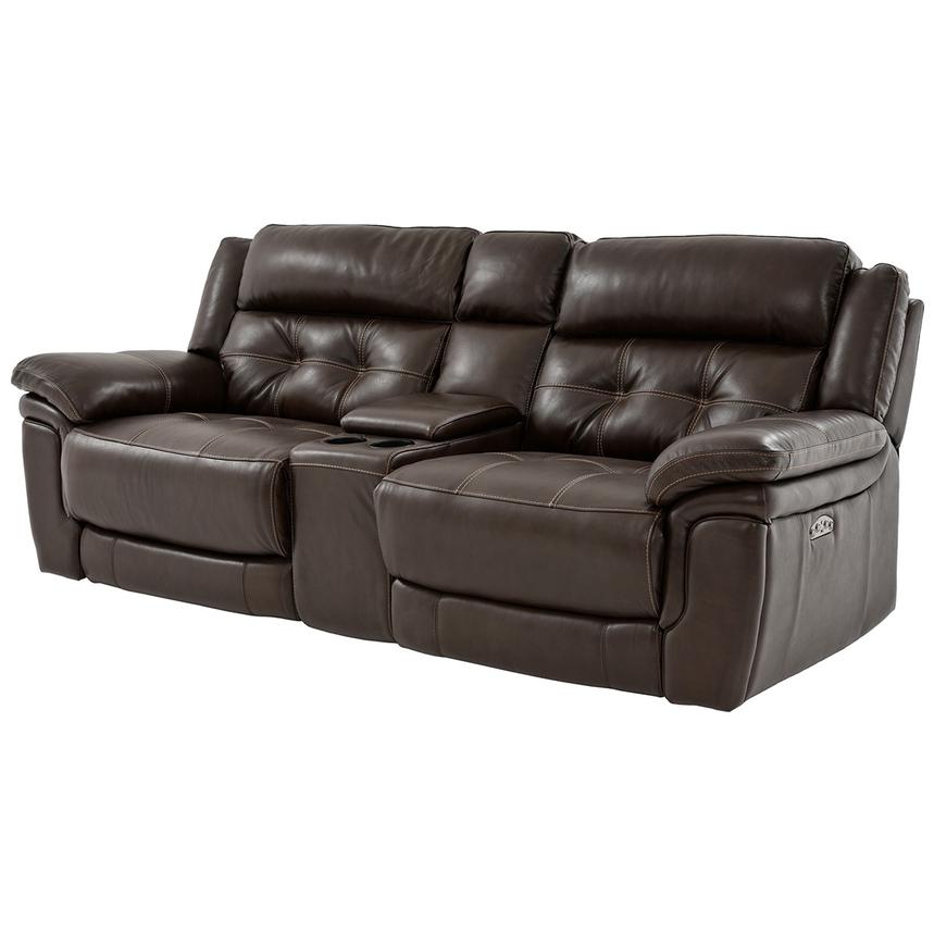 Stallion Brown Leather Power Reclining, Brown Leather Reclining Sofa