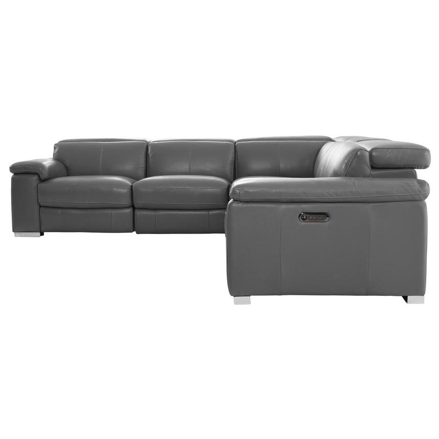 Charlie Gray Leather Power Reclining Sectional with 5PCS/3PWR  alternate image, 4 of 13 images.