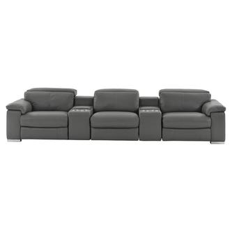 Charlie Gray Home Theater Leather Seating with 5PCS/2PWR