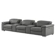 Charlie Gray Home Theater Leather Seating with 5PCS/2PWR  alternate image, 3 of 11 images.