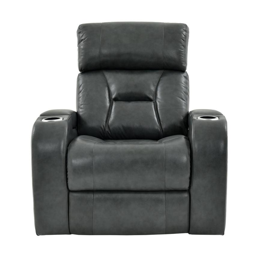Gio Gray Leather Power Recliner  alternate image, 4 of 14 images.