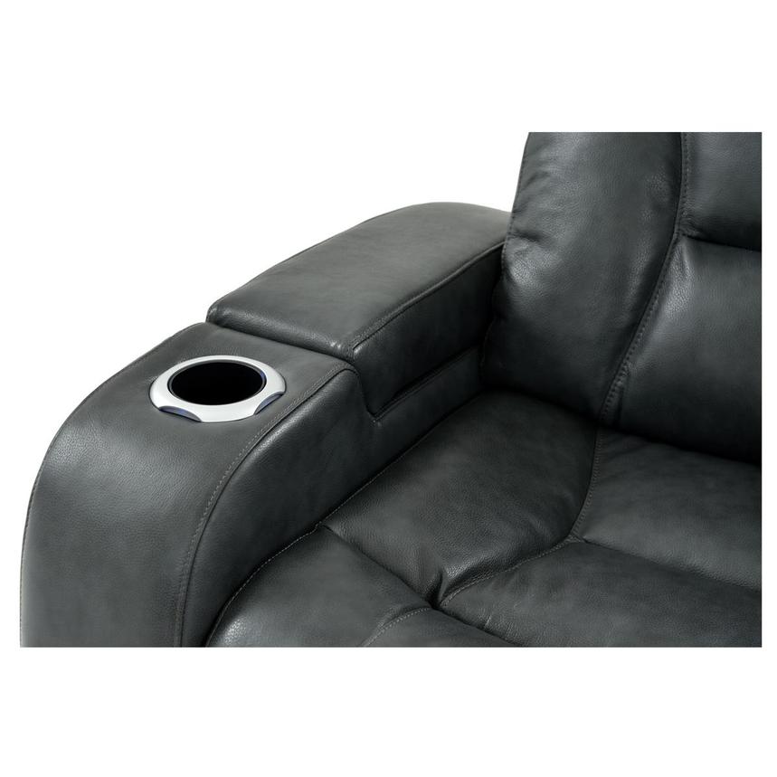Gio Gray Leather Power Reclining Sofa w/Console  alternate image, 7 of 15 images.