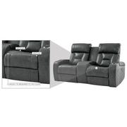 Gio Gray Leather Power Reclining Sofa w/Console  alternate image, 14 of 15 images.