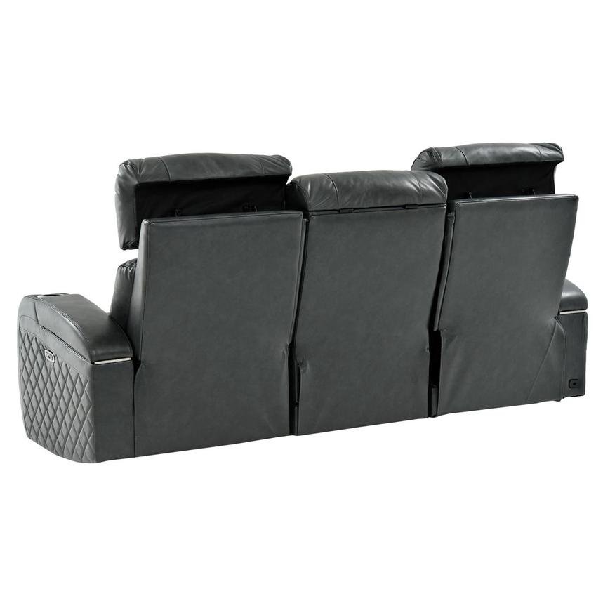 Gio Gray Leather Power Reclining Sofa alternate image, 5 of 16 images.