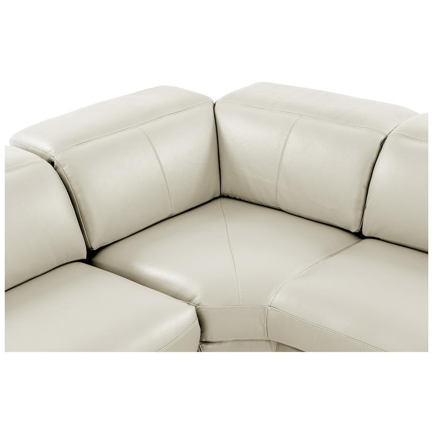 Toronto White Leather Power Reclining Sofa w/Right Chaise El Dorado