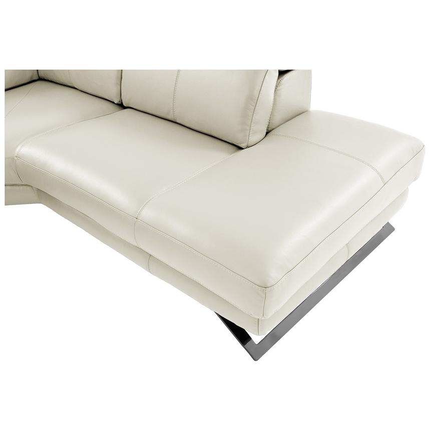 Toronto White Leather Power Reclining Sofa w/Right Chaise El Dorado
