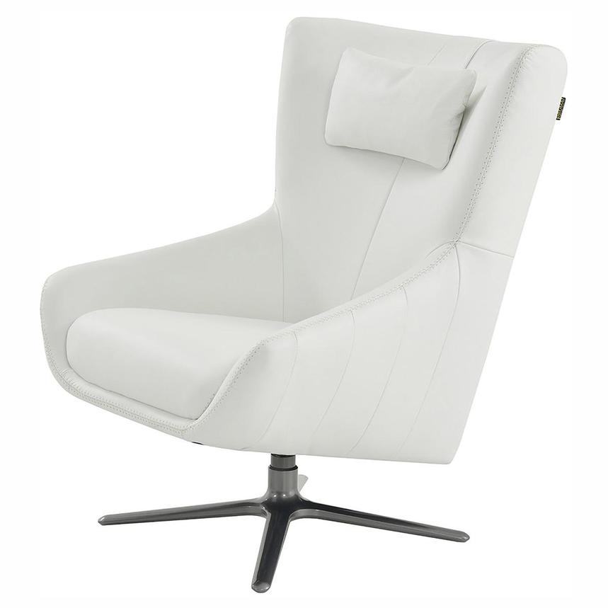 Clara White Leather Swivel Chair  main image, 1 of 7 images.
