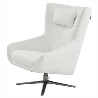 Clara White Leather Swivel Chair
