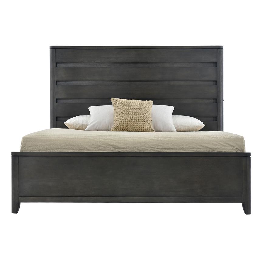 Furniture of America Seboya Gray King Panel Bed with LED Light and