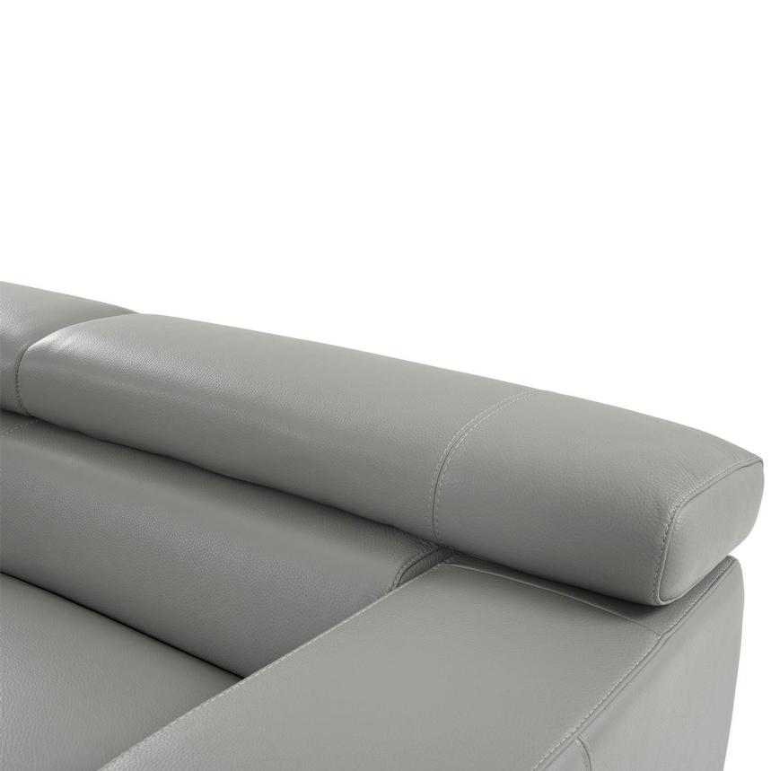 Grace Light Gray Leather Sectional Sofa  alternate image, 5 of 9 images.