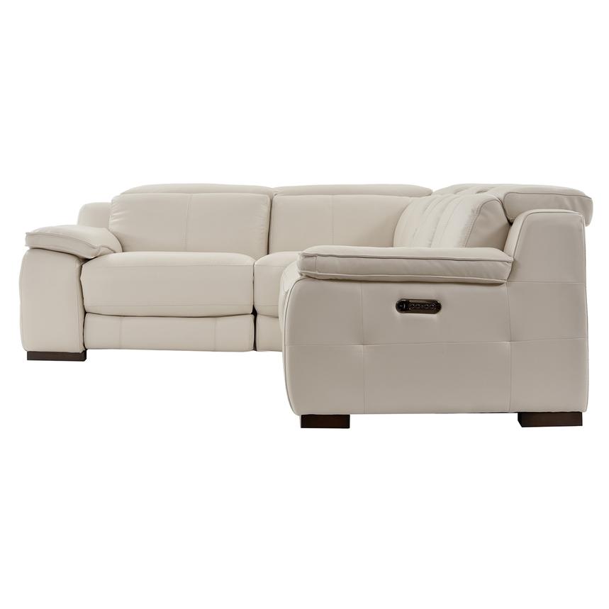 Gian Marco Cream Power Motion Leather Sofa W Right Left Recliners