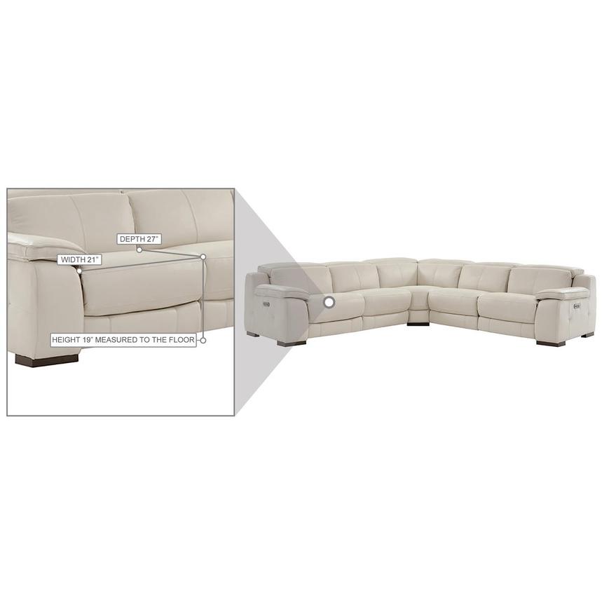 Gian Marco Light Gray Leather Power Reclining Sectional with 5PCS/2PWR  alternate image, 7 of 7 images.
