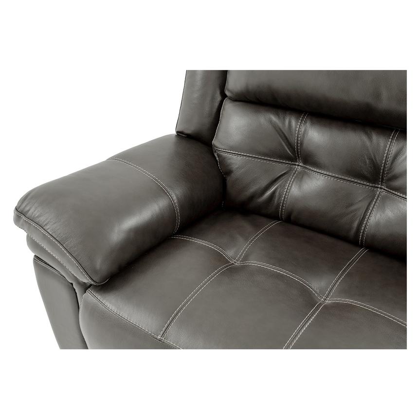 Stallion Gray Leather Power Reclining Sectional with 5PCS/3PWR  alternate image, 4 of 10 images.
