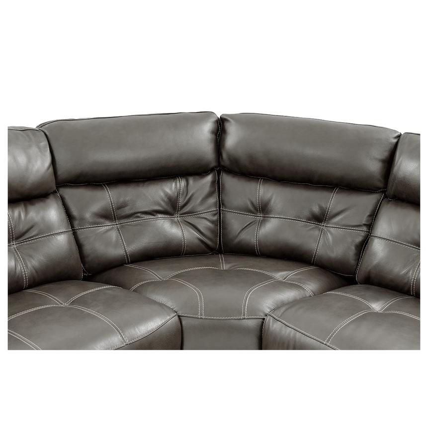 Stallion Gray Leather Power Reclining Sectional with 6PCS/3PWR  alternate image, 4 of 11 images.