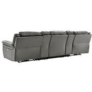 Stallion Gray Home Theater Leather Seating with 5PCS/2PWR  alternate image, 4 of 10 images.