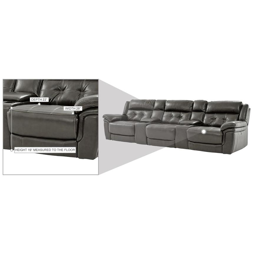 Stallion Gray Home Theater Leather Seating with 5PCS/2PWR  alternate image, 10 of 10 images.