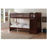 Balto Brown Twin Over Twin Bunk Bed w/Storage  alternate image, 2 of 7 images.