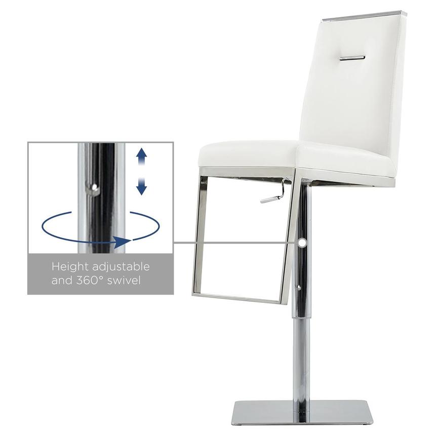 Hyde White Adjustable Stool El Dorado Furniture