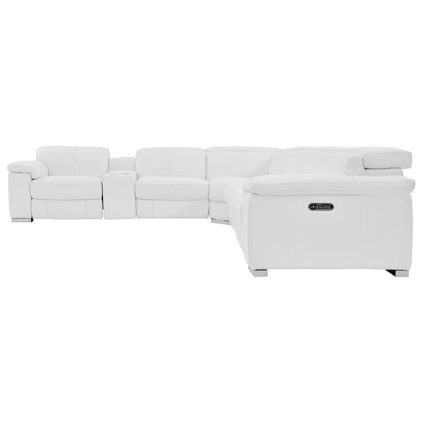 Charlie White Leather Power Reclining Sectional with 6PCS/3PWR El