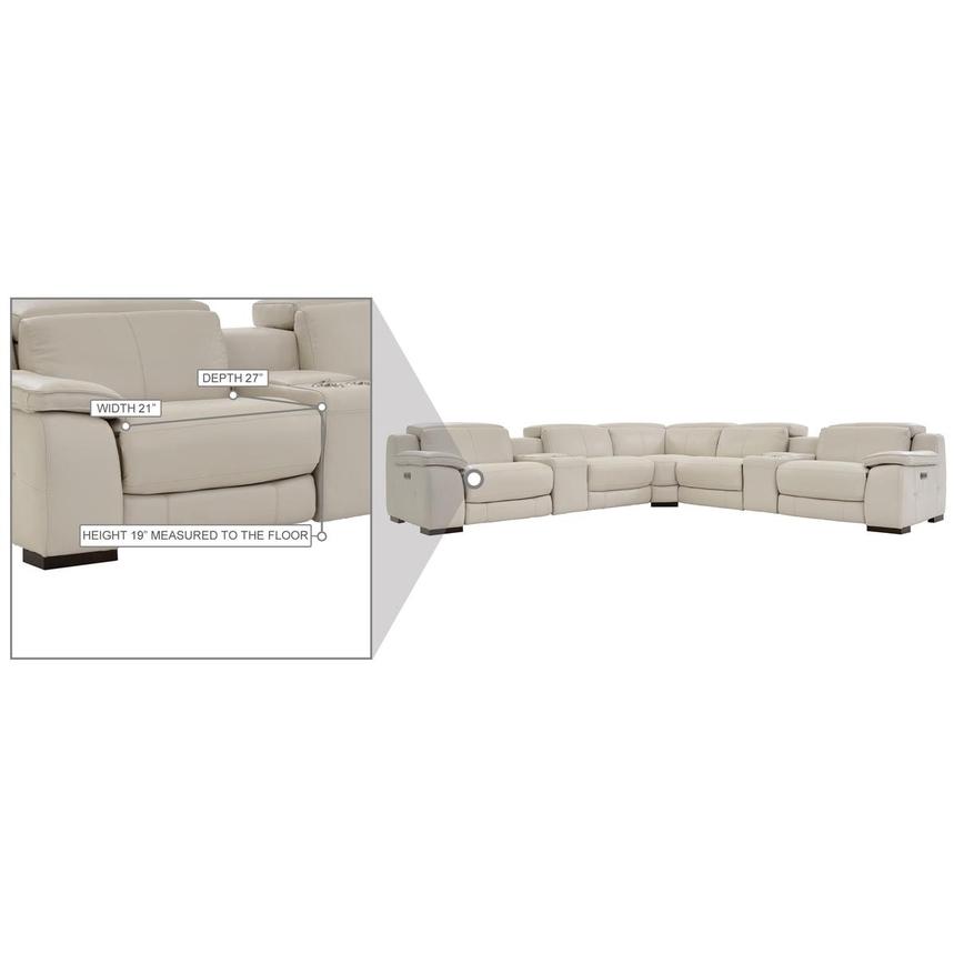 Gian Marco Light Gray Leather Power Reclining Sectional with 7PCS/3PWR  alternate image, 9 of 9 images.