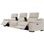 Gian Marco Light Gray Home Theater Leather Seating with 5PCS/2PWR  alternate image, 4 of 10 images.