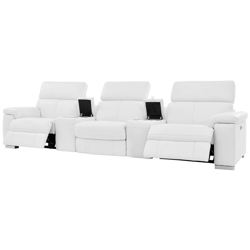 Charlie White Home Theater Leather Seating with 5PCS/2PWR  alternate image, 5 of 13 images.