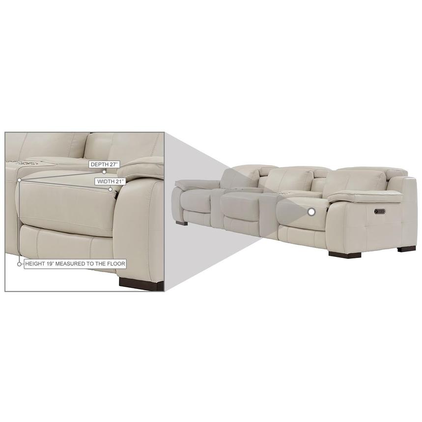 Gian Marco Light Gray Home Theater Leather Seating with 5PCS/2PWR alternate image, 10 of 10 images.