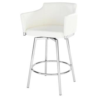 Dusty White Swivel Counter Stool