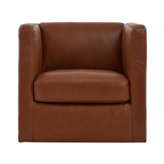 Cute Brown Leather Swivel Chair