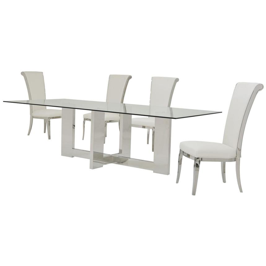 Opus/Joy White 5-Piece Dining Set  alternate image, 2 of 11 images.