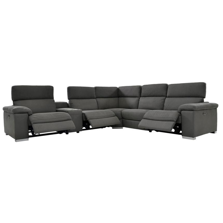 Karly Dark Gray Power Reclining Sectional with 6PCS/3PWR  alternate image, 3 of 10 images.