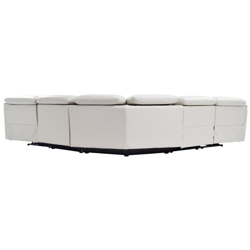 Austin Light Gray Leather Power Reclining Sectional with 5PCS/3PWR  alternate image, 5 of 9 images.