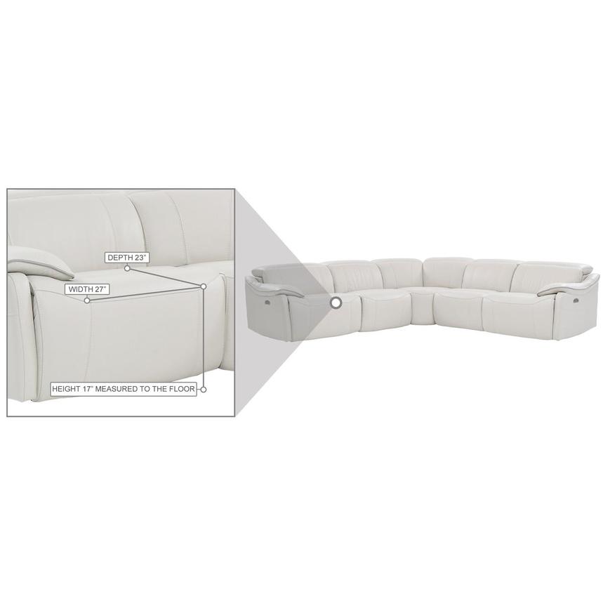 Austin Light Gray Leather Power Reclining Sectional with 5PCS/3PWR alternate image, 8 of 9 images.