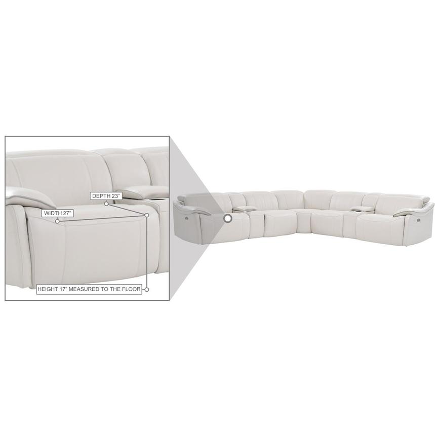 Austin Light Gray Leather Power Reclining Sectional with 7PCS/3PWR  alternate image, 9 of 10 images.